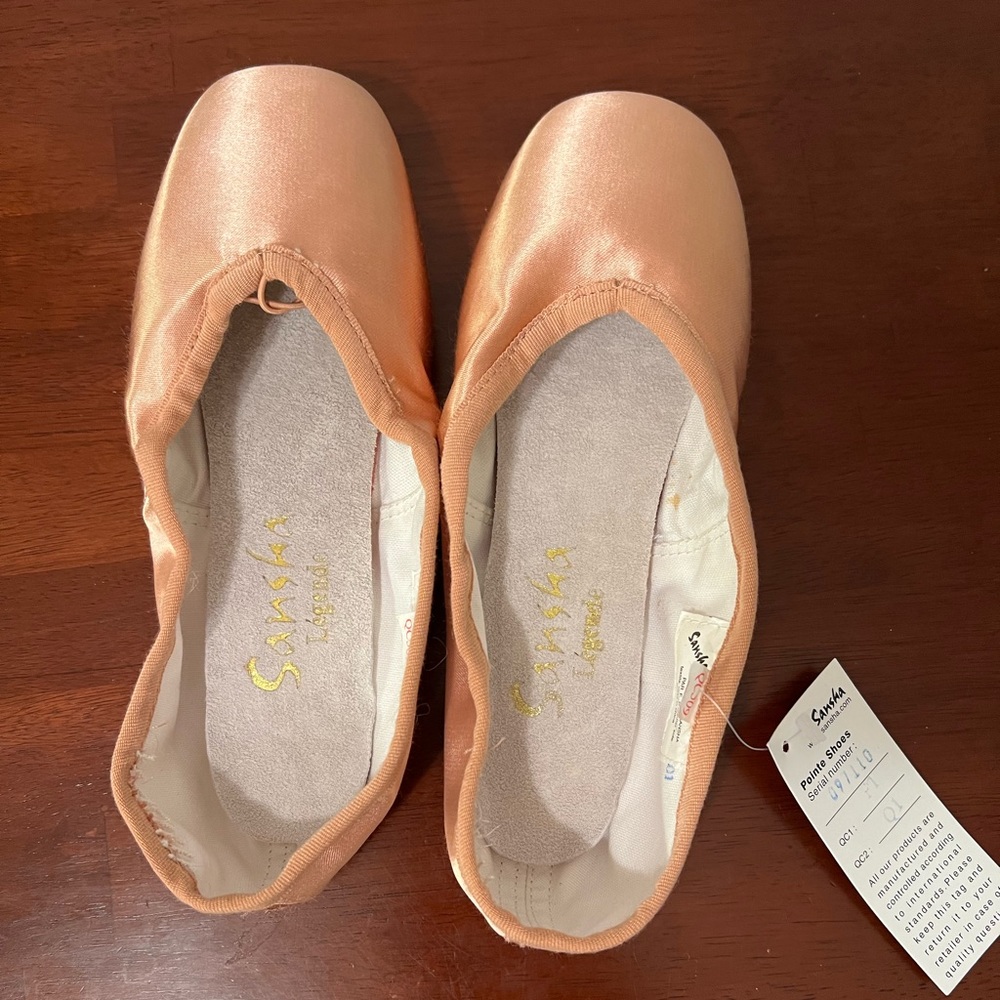 2 pairs of Sansha pointe shoes